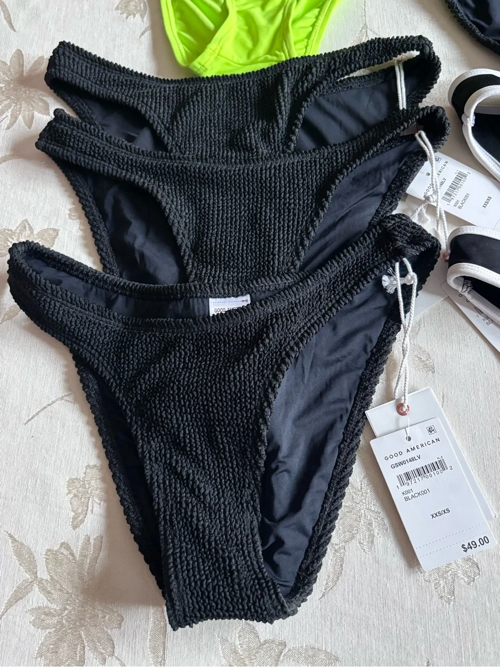 $463 Bundle 7 Piece Good American Bathing Suit XXS/XS One Piece, Monokini Bikini